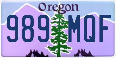 OR license plate 989MQF