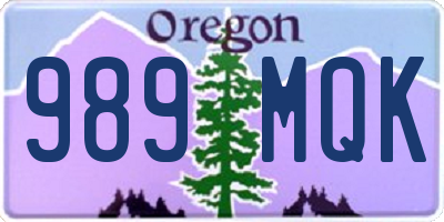 OR license plate 989MQK
