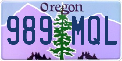 OR license plate 989MQL