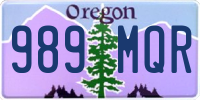OR license plate 989MQR