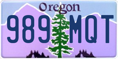 OR license plate 989MQT