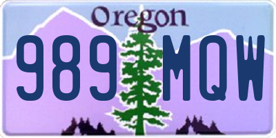 OR license plate 989MQW