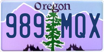 OR license plate 989MQX