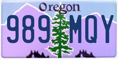 OR license plate 989MQY