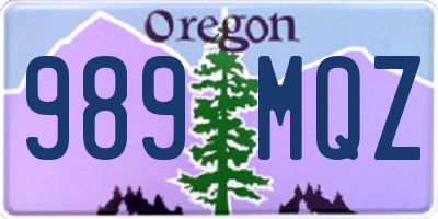 OR license plate 989MQZ