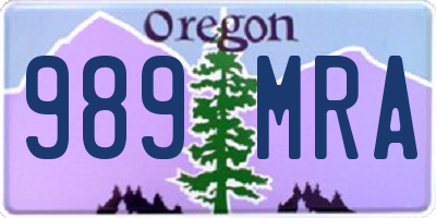 OR license plate 989MRA