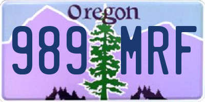 OR license plate 989MRF