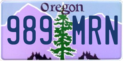 OR license plate 989MRN