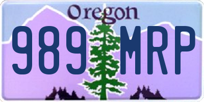 OR license plate 989MRP