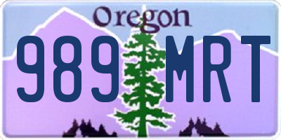 OR license plate 989MRT