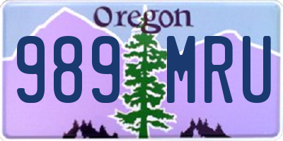 OR license plate 989MRU