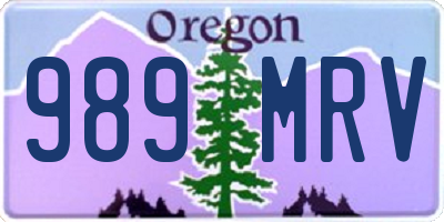 OR license plate 989MRV