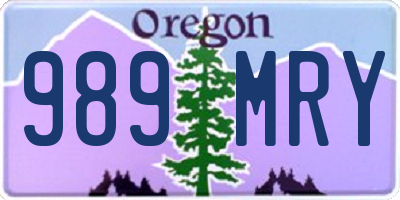 OR license plate 989MRY