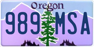 OR license plate 989MSA