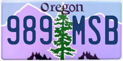 OR license plate 989MSB