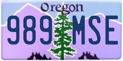 OR license plate 989MSE