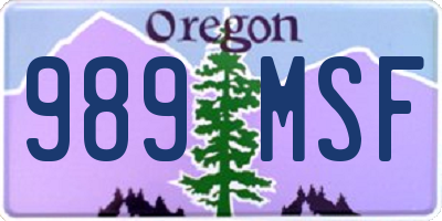 OR license plate 989MSF