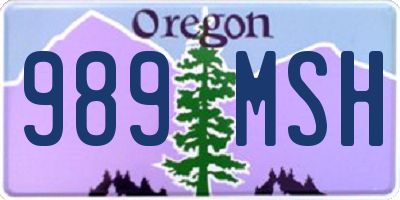 OR license plate 989MSH