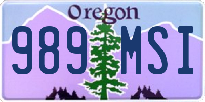 OR license plate 989MSI