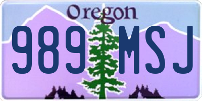 OR license plate 989MSJ