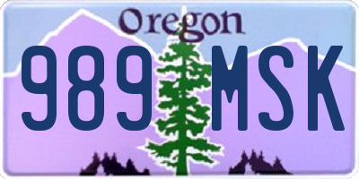 OR license plate 989MSK