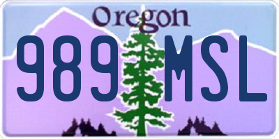 OR license plate 989MSL