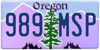 OR license plate 989MSP