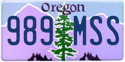 OR license plate 989MSS