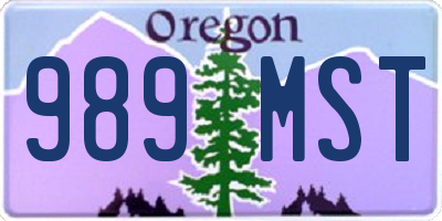 OR license plate 989MST
