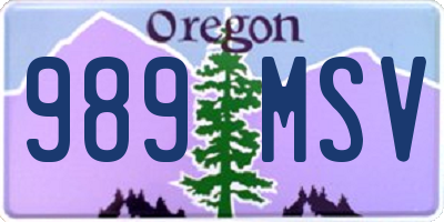 OR license plate 989MSV