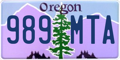 OR license plate 989MTA