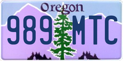 OR license plate 989MTC