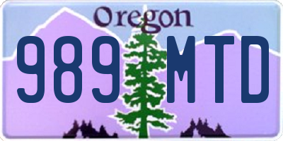 OR license plate 989MTD