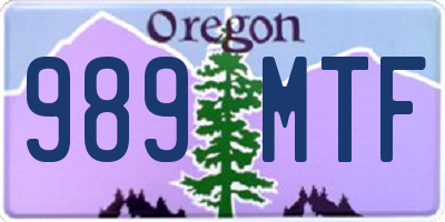 OR license plate 989MTF