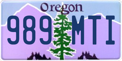 OR license plate 989MTI