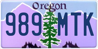 OR license plate 989MTK