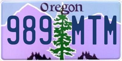OR license plate 989MTM