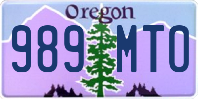 OR license plate 989MTO