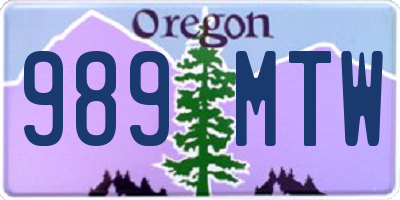 OR license plate 989MTW