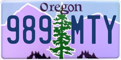 OR license plate 989MTY