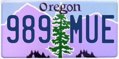 OR license plate 989MUE