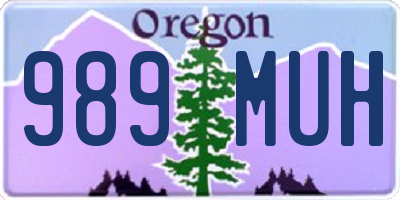 OR license plate 989MUH