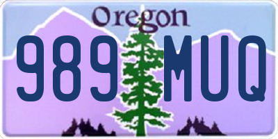 OR license plate 989MUQ