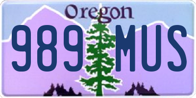 OR license plate 989MUS