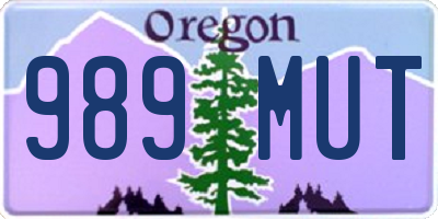 OR license plate 989MUT