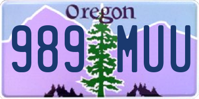 OR license plate 989MUU