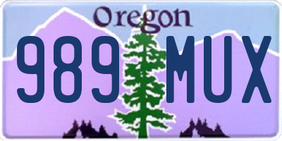 OR license plate 989MUX