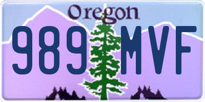 OR license plate 989MVF
