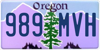 OR license plate 989MVH