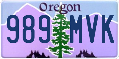 OR license plate 989MVK
